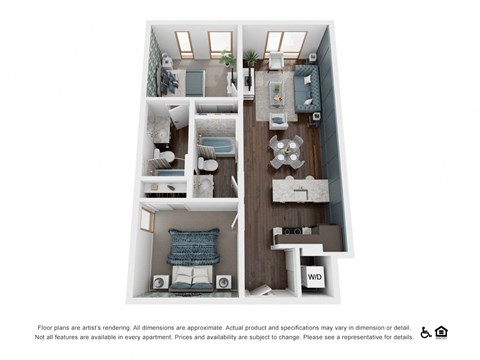 2X2 B Floor Plan at The Fitz, Portland, Oregon